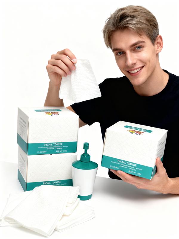 Extra Large Size Face Cleaning Towel (Single Use, Super Absorbent, Low Allergenicity and Soft) - Makeup Removal Towel, Caring for Your Skin, Giving You a Fresh and Luminous Look, Hygienic Towel, Suitable for All Skin Types Napkin