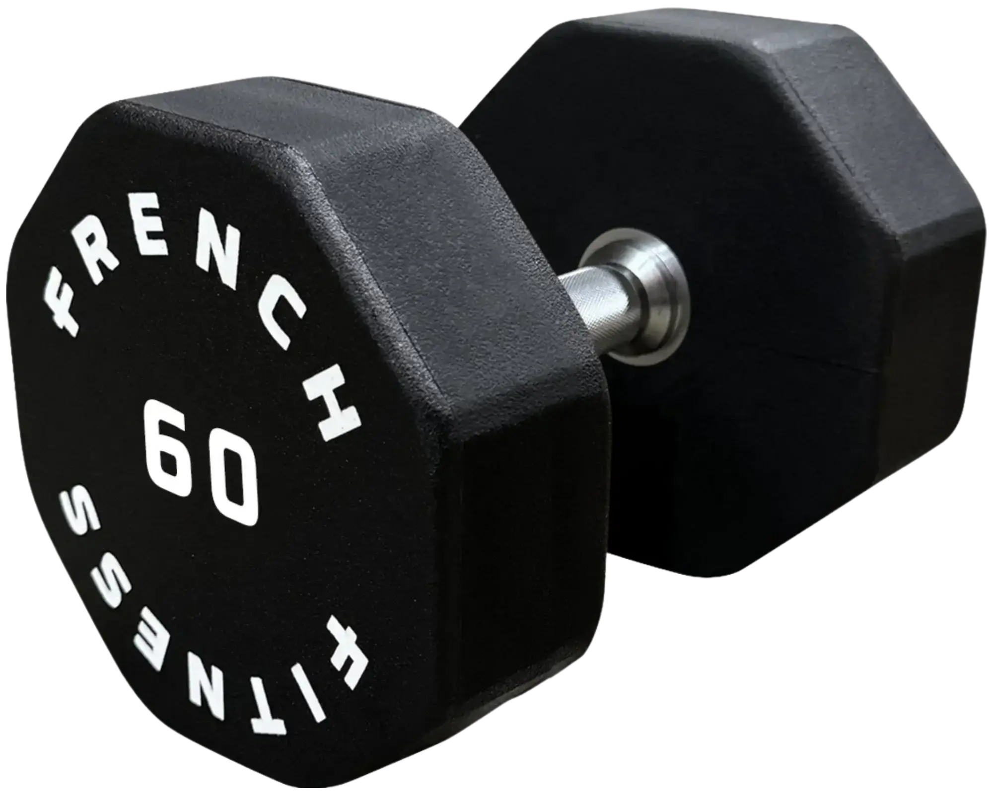 French Fitness Urethane 8 Sided Hex Dumbbell 60 lbs - Single (New)
