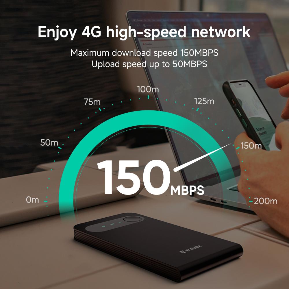 ECOVOX 4G LTE WiFi Mobile Hotspot 2026, No SIM Card Required No Contract, 9 Connected Devices, Multiple Networks, Portable Internet for Campers, Motorhomes and Travels, Free 1GB Local Data ECOVOX 4G LTE WiFi Mobile Hotspot 2026, No SIM Card Required No Contract, 9 Connected Devices, Multiple Networks, Portable Internet for Campers, Motorhomes and Travels, Free 1GB Local Data