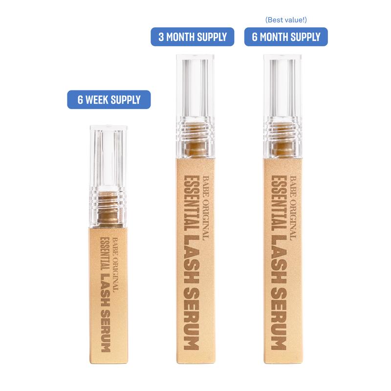 Essential Lash Serum, Babe Lash Eyelash Serum, Longer Looking Eyelashes, Advanced Lash Enhancing Treatment with Biotin & Amino Acids for Natural Lashes & Lash Extensions, Easy Application, Vegan & Cruelty-Free