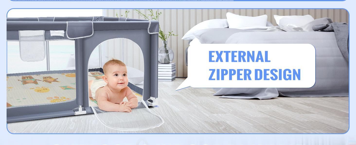 【New Year gift】Baby Playpen, Indoor and Outdoor Playard, Play Pens for Kid Activity Center, Sturdy Safety Baby Fence with Breathable Mesh for Toddler playpen