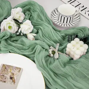 6/10 pack of gauze boho country-style terracotta table runners, suitable for weddings, fall Thanksgiving decorations, bridal shower decorations, and wedding decorations