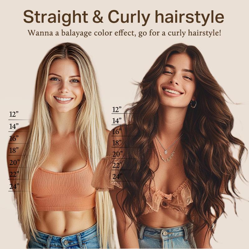 Doores 50g 14-24inch injected Tape in Hair Extensions 100% Human Hair No Glue No Clip, Pre-Bonded more Invisible