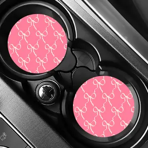 Coquette Bow Car Coasters, Cute Car Coasters, Car Coasters For Women, Car Coasters,