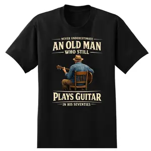 Mens 70th Birthday Acoustic Guitar Player Vintage Seventies T-Shirt