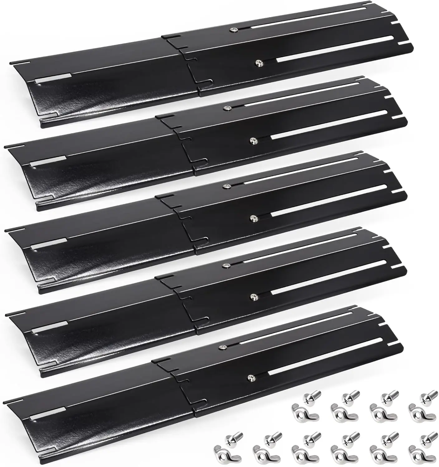 Adjustable Universal Grill Heat Plates, Heat Shields, Heat Tents, Burner Covers Guard, Heat Deflector, Heat Diffuser, Flame Tamer for Nexgrill, Dyna Glo, Charbroil, Brinkmann Grill Replacement Parts.