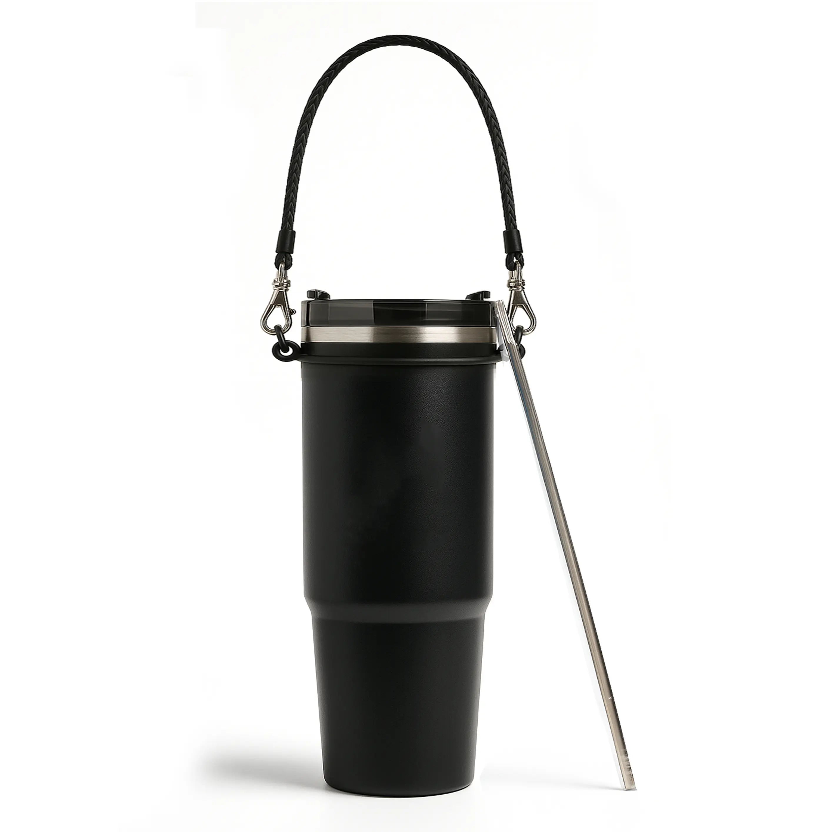 Flash Kart 30oz Insulated Water Bottle with Durable Hanger & Stainless Steel Straw for On-the-Go Hydration Travelers & Athletes