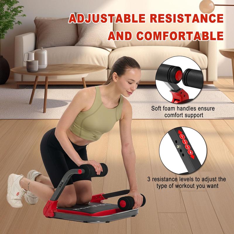 Ab Machine, Sit Up Exercise Equipment, Ab Workout Equipment with 3 Adjustable Resistance, Ab Trainer for Stomach Workout with 330 LBS Weight Capacity, Foldable Ab Crunch Machine for Home Gym