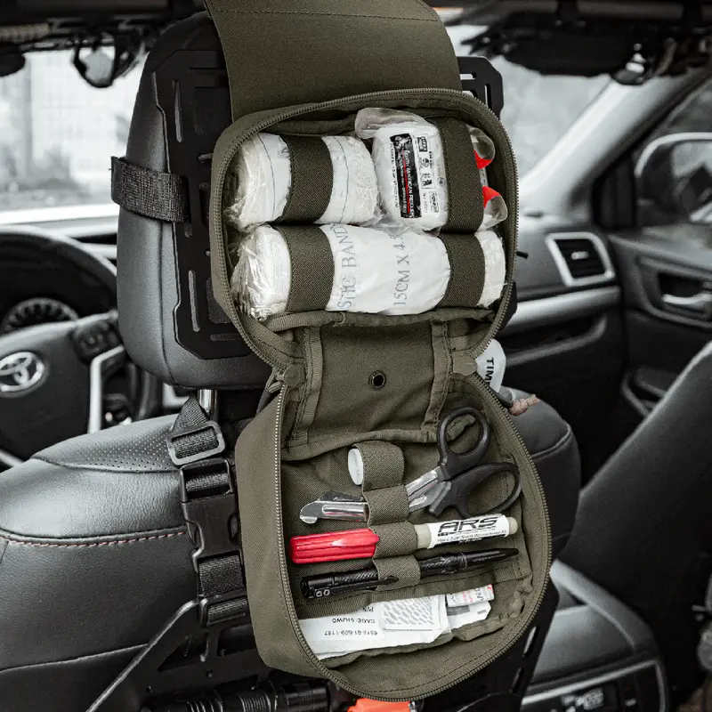 KRYDEX Detachable Rip-Away Tactical IFAK Pouch - 7.5x5.5x2 Inches Upgraded Composite Nylon, MOLLE-Compatible, Belt/Chest-Mountable, Interior Slot, Survival Gear and Supplies for Sports & Outdoor, Truck
