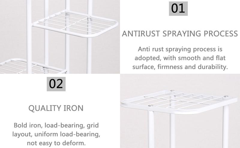 4 Tier 5 Potted Plant Stand Metal Multiple Flower Pot Holder Shelf Indoor Outdoor Planter Display Shelving Unit for Patio Garden Corner Balcony Living Room Deals For You Days