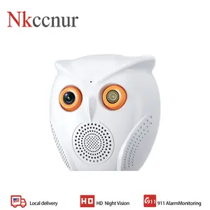 NKccnur Owl Speaker Security Camera with Triple Function Design, Night Vision, Voice Intercom, and Automatic Mode Switching