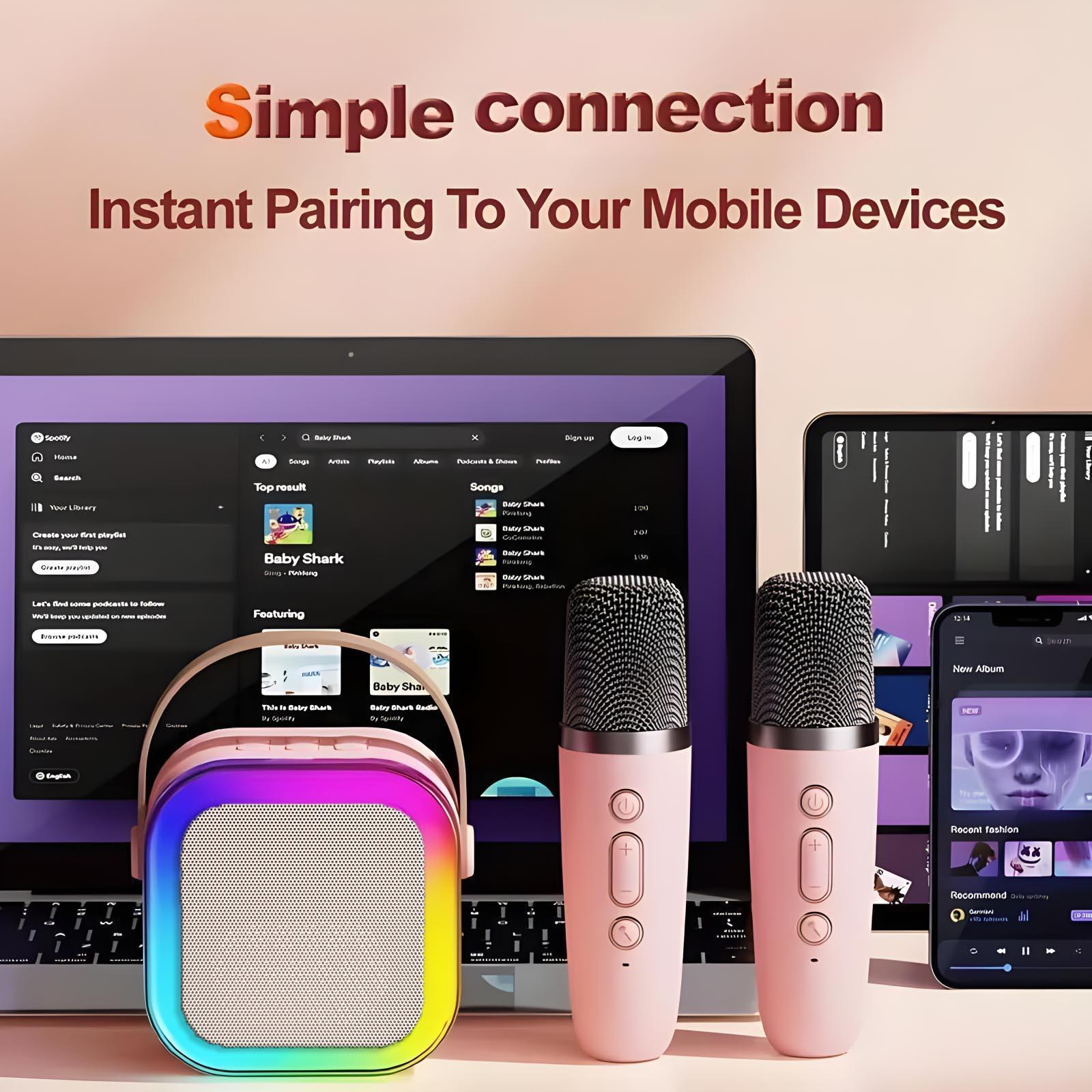 Portable Wireless Karaoke Speaker with Wireless Microphone,HIFI Stereo Sound KTV Speaker System,Wireless Speaker with RGB LED Lights,modified voice,Karaoke Machine for Outdoor,Travel, Best Gift for Home Party,Birthday Gift speaker bluetooth Audio Portable Wireless Karaoke Speaker with Wireless Microphone,HIFI Stereo Sound KTV Speaker System,Wireless Speaker with RGB LED Lights,modified voice,Karaoke Machine for Outdoor,Travel, Best Gift for Home Party,Birthday Gift speaker bluetooth Audio