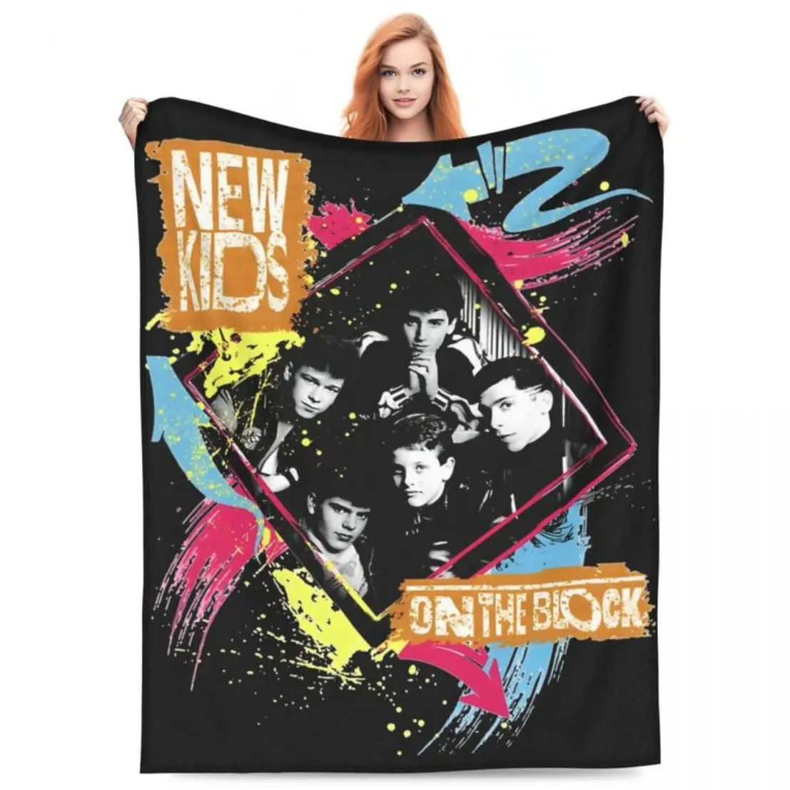 Relax New Kids On The Block Tour Album Blanket Merch Room Decorative NKOTB Rock Band Throw Blankets Lightweight Thin Velvet  Skin-friendly, soft, and breathable.