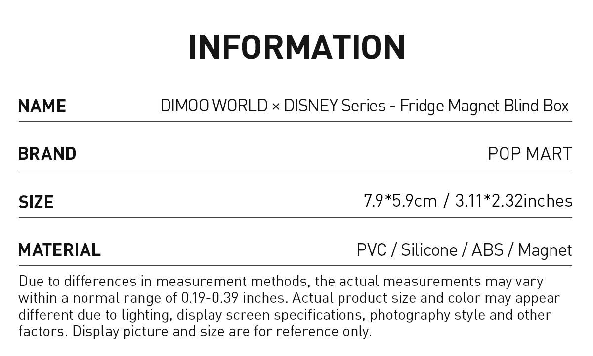 POP MART DIMOO WORLD × DISNEY Series-Fridge Magnet Blind Box POP MART DIMOO WORLD × DISNEY Series-Fridge Magnet Blind Box