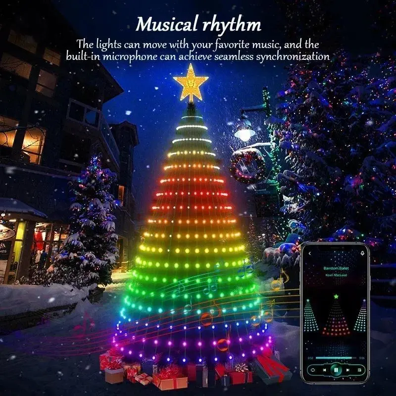 Tree Lights with APP & Remote Control - 400 LEDs RGB Color-Changing Light String, 11 Modes, Timer, Music Sync for Holiday Party & Christmas Decorations Led Lantern Party Led Lights Led Star Light Led Mood Light Led Ball Lights