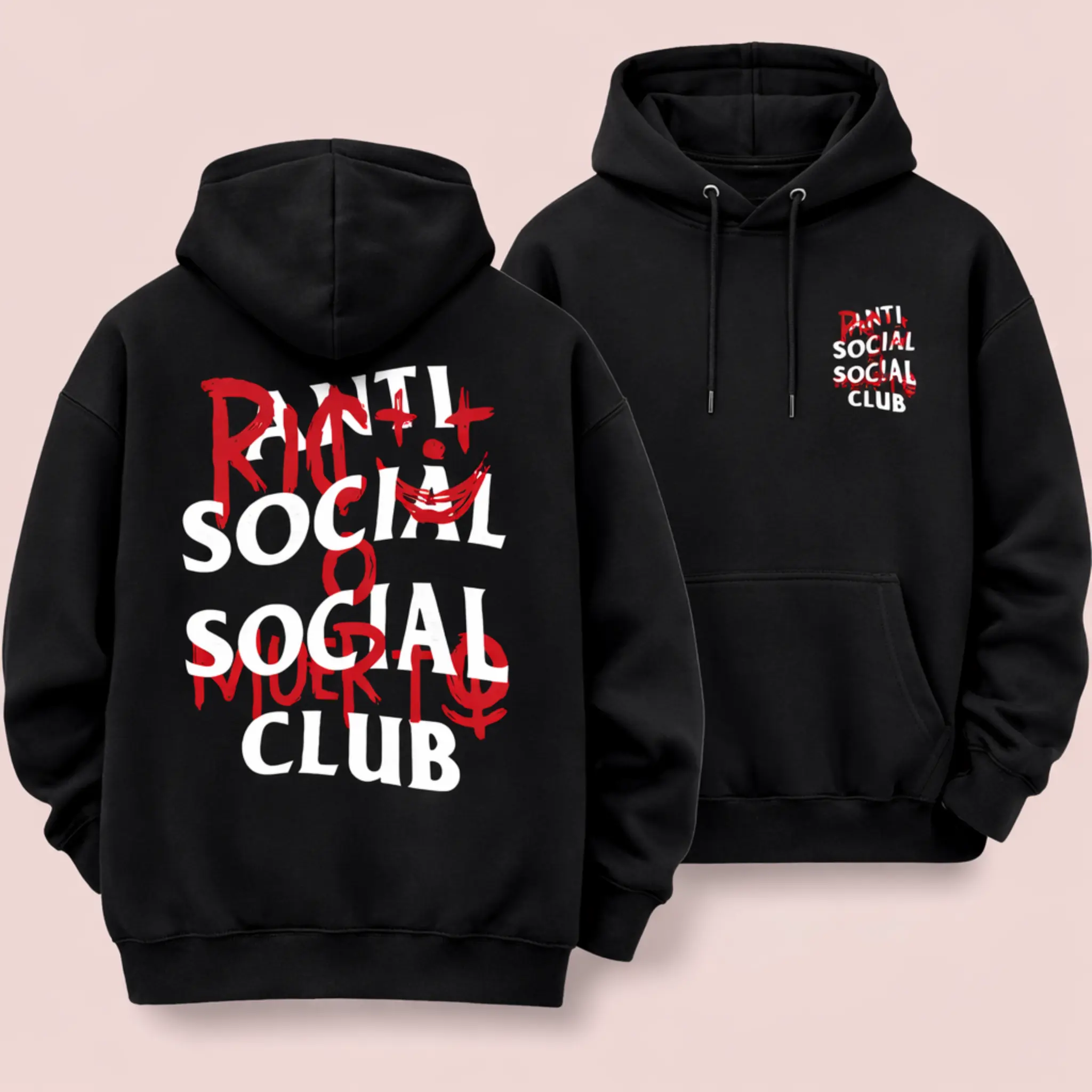 Streetwear Graphic Hoodie Anti SS Club Inspired Graffiti Design, Unisex Urban Aesthetic Pullover, Hype Street Style Hoodie, Gift for Trendy Teens and Skaters