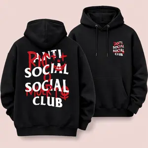 Streetwear Graphic Hoodie Anti SS Club Inspired Graffiti Design, Unisex Urban Aesthetic Pullover, Hype Street Style Hoodie, Gift for Trendy Teens and Skaters