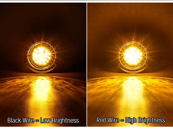 Partsam Watermelon Lights 2Pcs Dual Color Amber Blue LED Marker Turn Auxiliary Lights Prismatic Lens Chrome Base Replacement for Peterbilt Freightliner Trucks Trailers RVs Motohomes