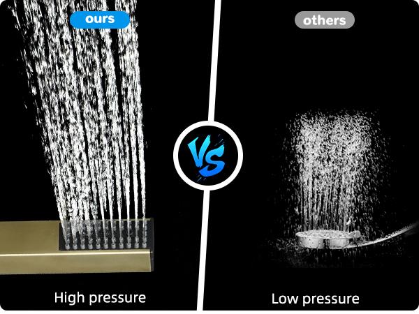 Hibbent All Metal 10'' Rainfall Shower Head, Shower Head Combo, High Pressure Handheld Shower Wand, 4 Sprays, 16'' Adjustable Arc-shaped Extension Arm, 71'' Hose, Showerhead Holder, Brushed Gold