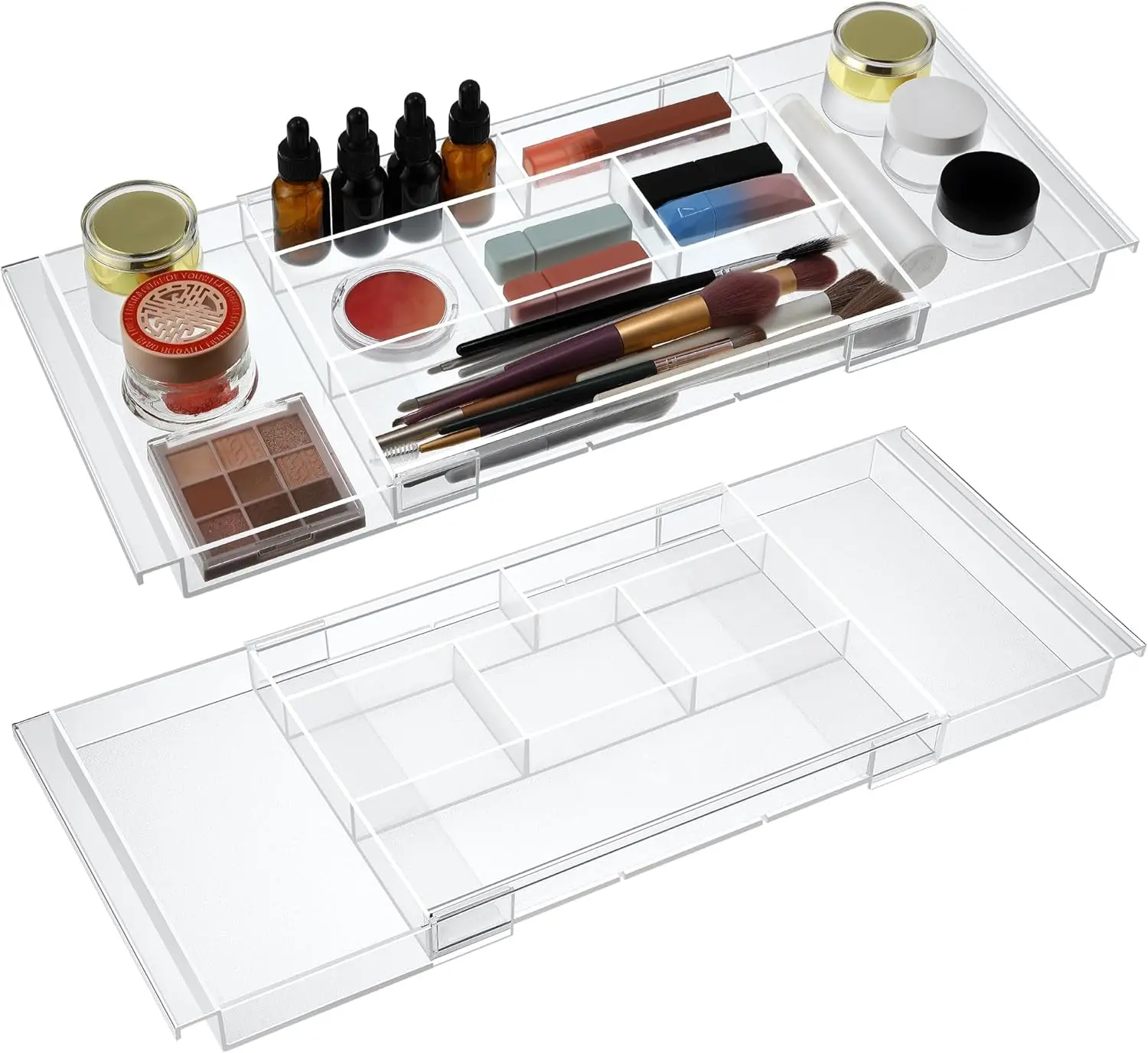 Clear Expandable Drawer Organizer Tray