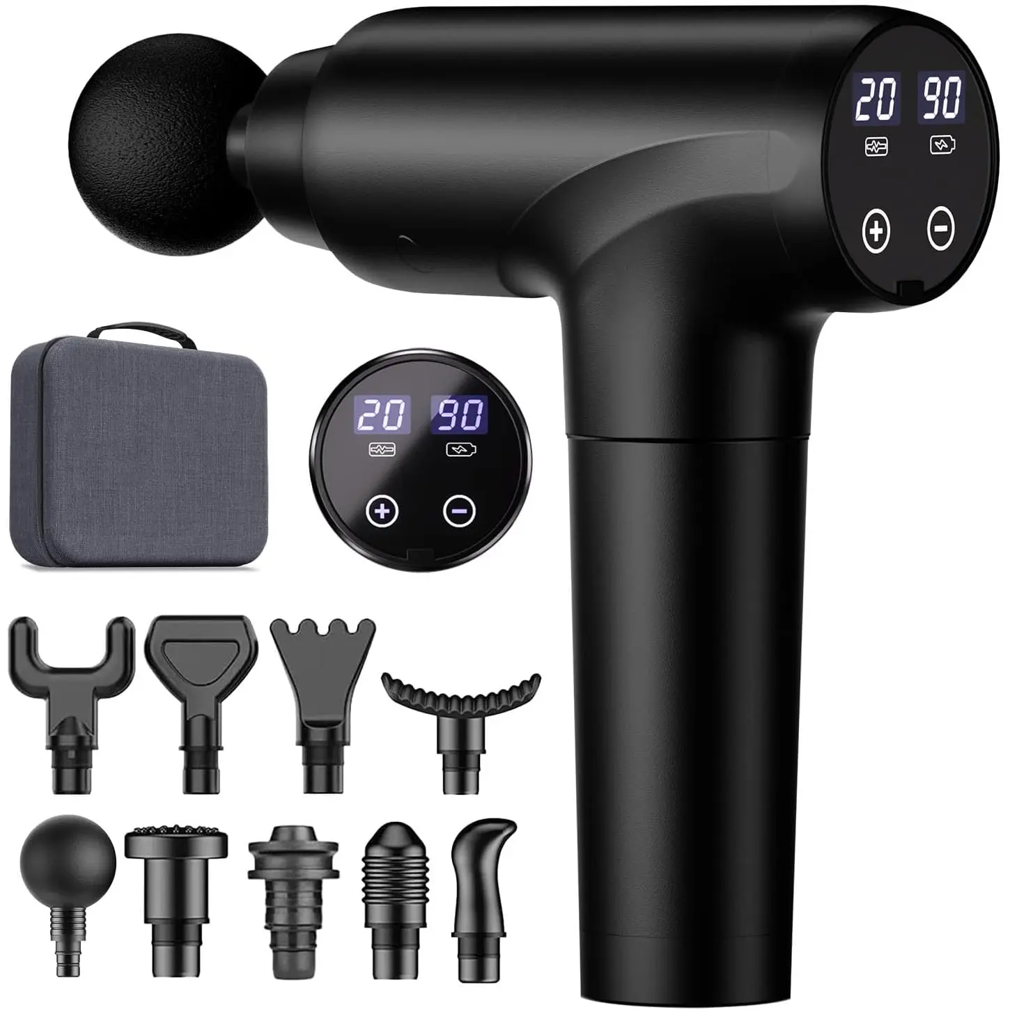 Cotsoco Muscle Massage Gun, Deep Tissue Back Massager with LED Display, 20 Speeds Portable Electric Massage Device Comfort, Gift for Women & Men