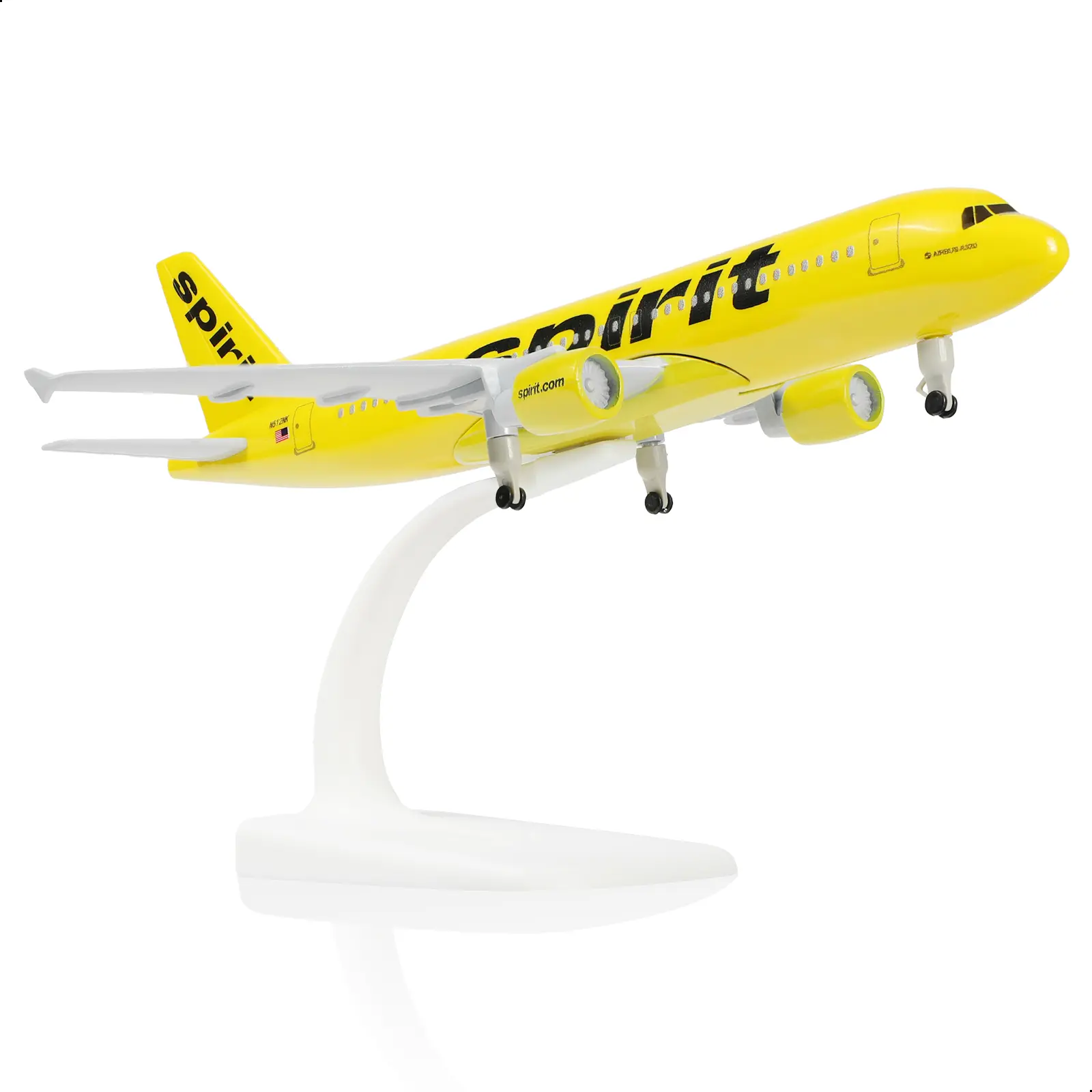 Airbus A320 Spirit Airlines Diecast Metal Airplane Model 1/200 Scale 20cm with Display Stand Aviation Collectible