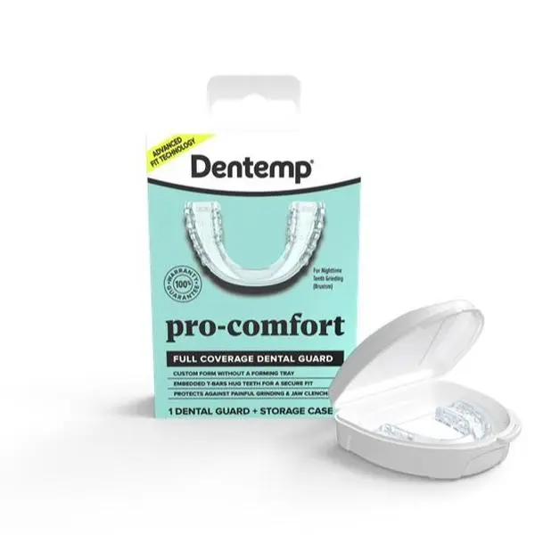 Dentemp Pro-Comfort Full Coverage Dental Guard with Soft Surface & Patented Wedge Design for Teeth Grinding Relief and Nighttime Protection