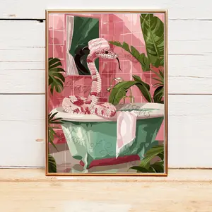 Snake in Bathtub Bathroom Print, Snake Wall Art, Home Decor, Funny Bathroom Wall Art, Housewarming Gifts, Eclectic Decorations