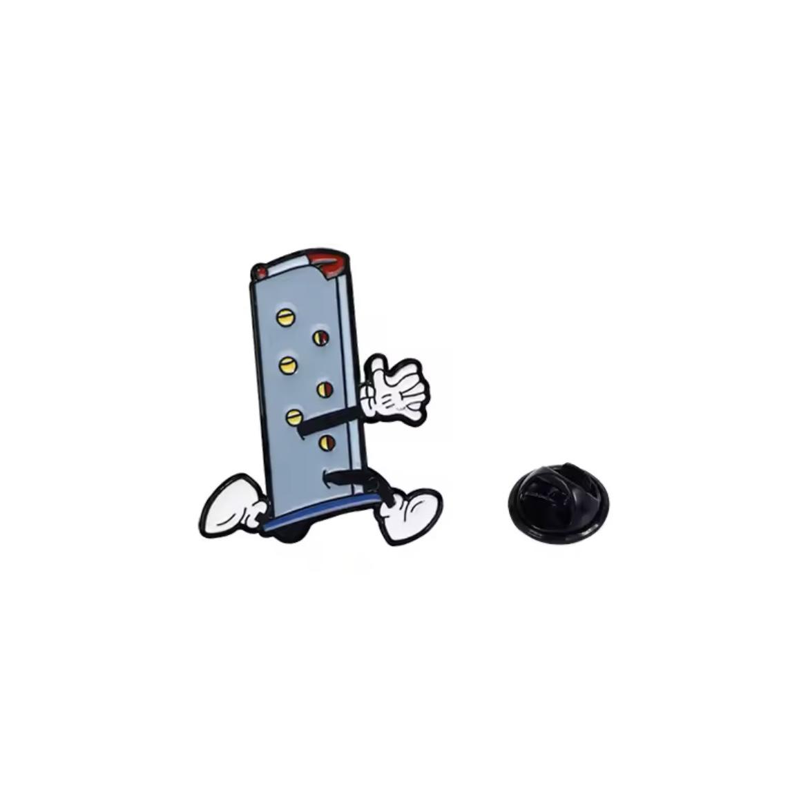 Cute Cartoon Bullet Cartridge Clip Cigarette Lighter Enamel Brooch Backpack Accessory