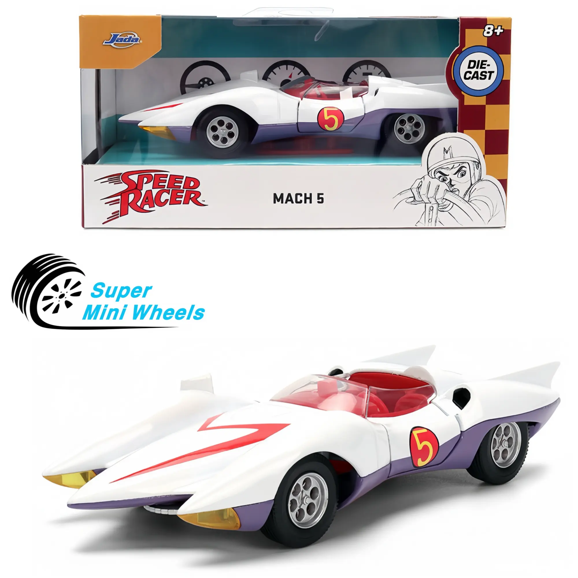Jada 1:32 Speed Racer Mach 5 – White #35882