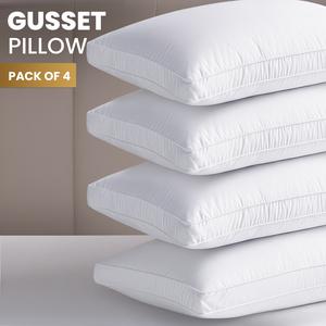 Utopia Bedding Gusseted Pillows Set (King, Queen & Standard Sizes), White, Pack of 2 - Durable, Breathable Soft Memory Foam Pillows for Sleeping, Hotel Quality