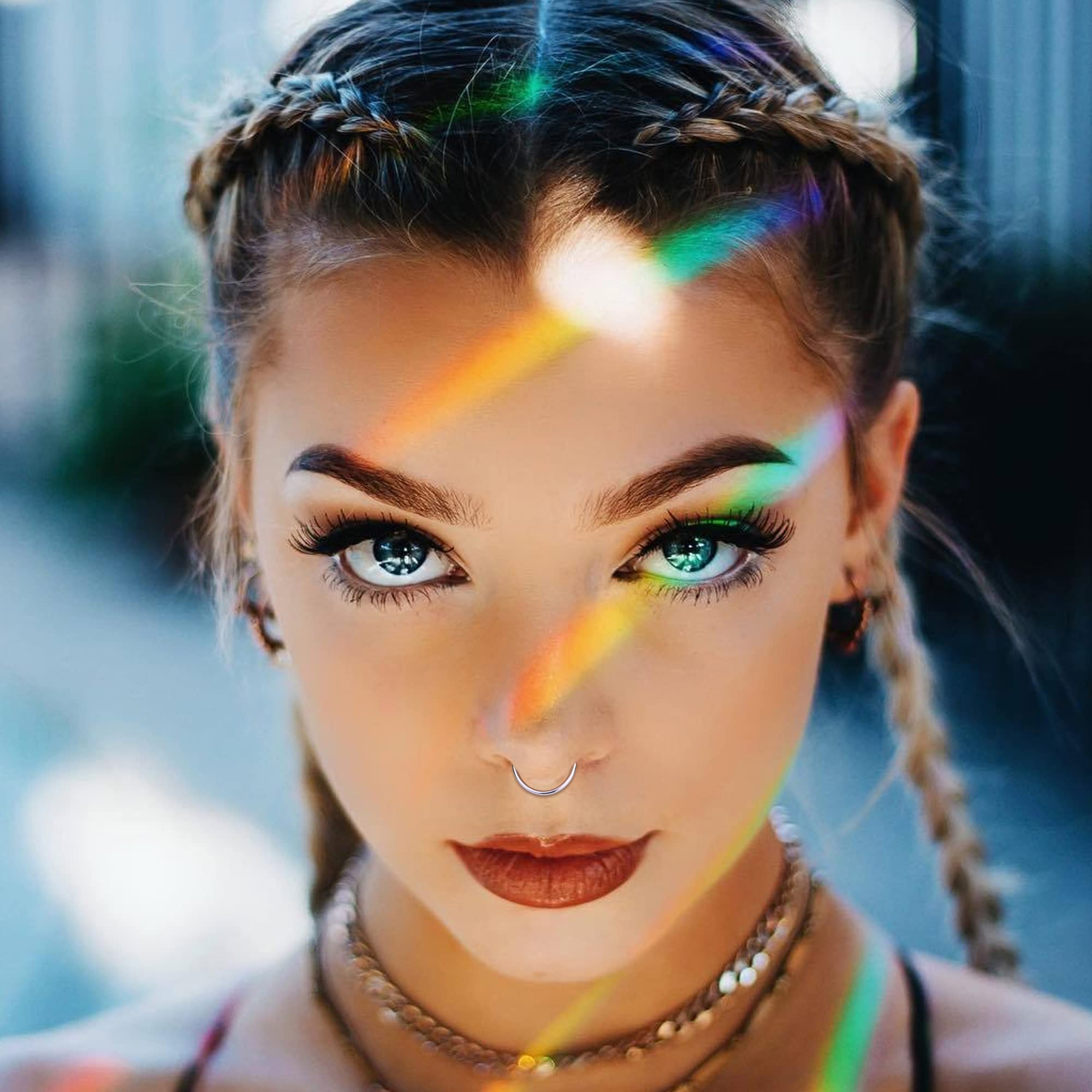 Jstyle 16G Surgical Steel Hinged Clicker Septum Nose Rings Hoop Helix Cartilage Daith Tragus Earrings Body Piercing Jewelry