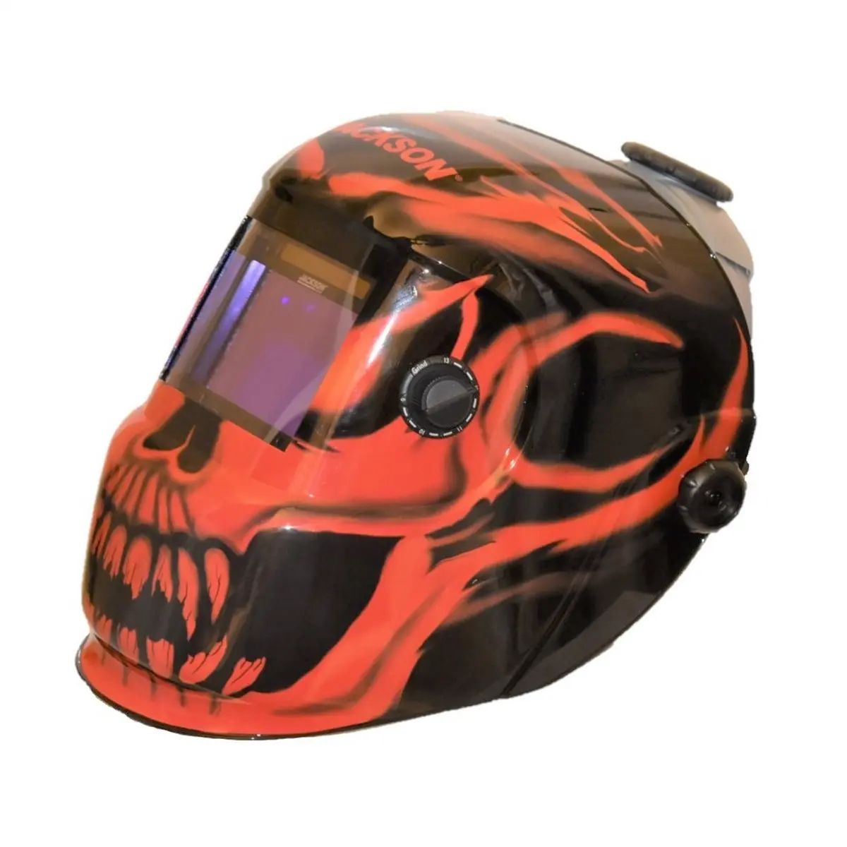 Jackson Safety Bead Demon Variable Auto-Darkening TIG Welding Helmet (Auto-Dimming Welding for TIG Welders), 3.94"x2.36" Viewing Area, 4.33"x3.54" Filter Dimension, Adjustable Fit, External Control, Battery-Powered