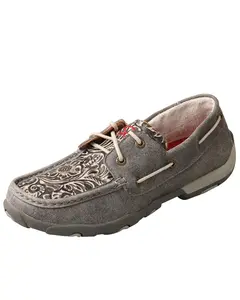 Twisted X Women's Tooled Boat Shoes Moc Toe - Wdm0130