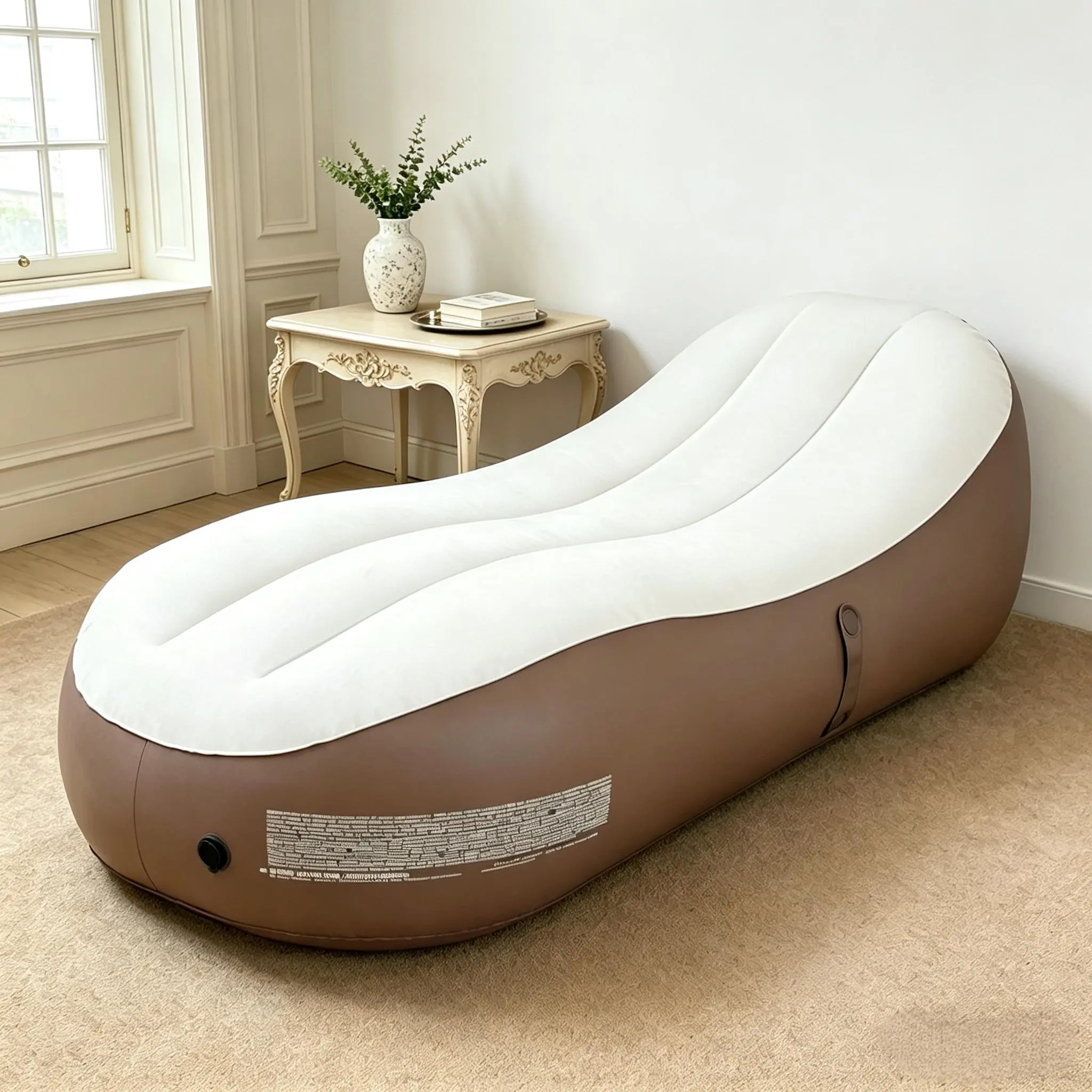 Boneless Sofa for Adults, Comfy Ergonomic Blow-Up Couch with Headrest, Single Seat, Easy Carry Setup, 330 lbs Max Weight Capacity, Camping Lounge Spot, Indoor-Outdoor Leisure Lounging Air Furniture, Comfy Couch