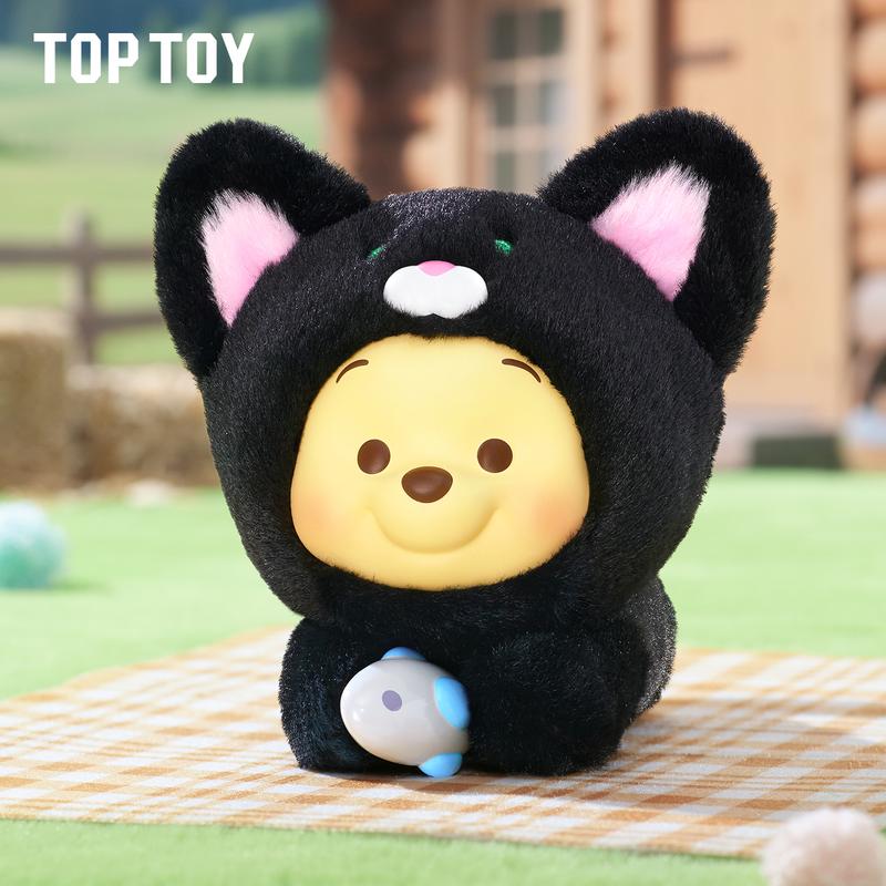 【TOPTOY】Disney Winnie the Pooh Happy Farm Series Vinyl Plush Blind Box, Cute Figures, Desktop Ornament, Collectible Toys, Birthday & Holiday Gift