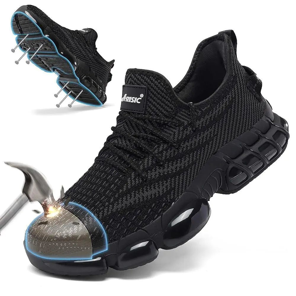 Men's & Women's Steel Toe Work Boots, Breathable Outdoor Shoes, Lightweight Puncture-Resistant Hiking Footwear for Injury Prevention, Hike Footwear