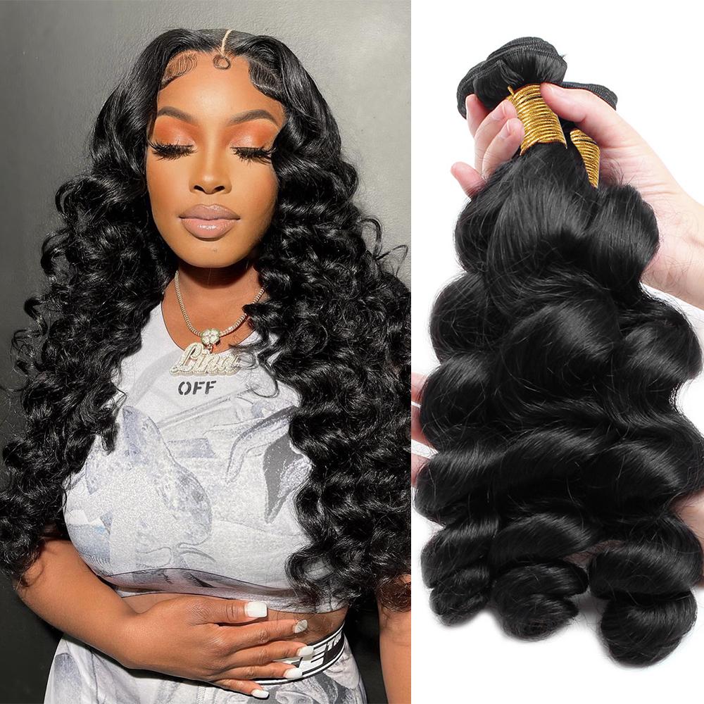 Loose Wave Bundles Brazilian Virgin Hair for Sew in 3 Bundles Human Hair Salon Quality Quick Weave