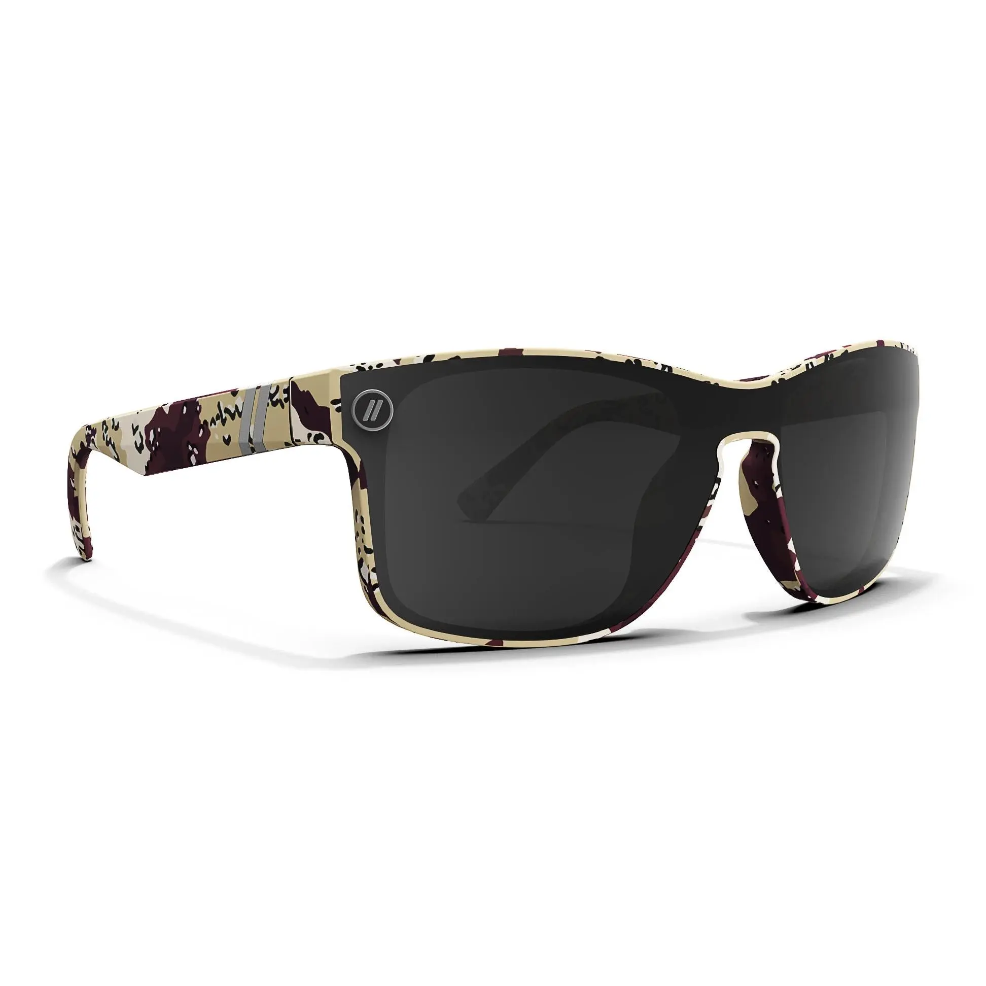 Canyon X2 Desert Camo | Blenders Eyewear | Unisex Gloss Frame Polarized Smoke Lens Shield Sunglasses with 100% UV Protection