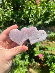 Pink Amethyst Double Hearts