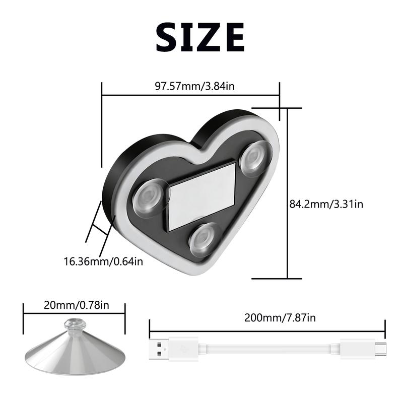 DUFIKKI Solar Powered Wireless LED Triangle Heart Shape C-Pillar Neon Light for Car Interior Decor Eco-Friendly Modern Stylish Look