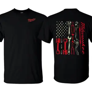 Tools USA Flag Shirt Top Menswear Pick for Dads Mechanics Electricians Tool Fans and Tradesmen Cool Gift for Men Who Build Casual Cotton Tshirt