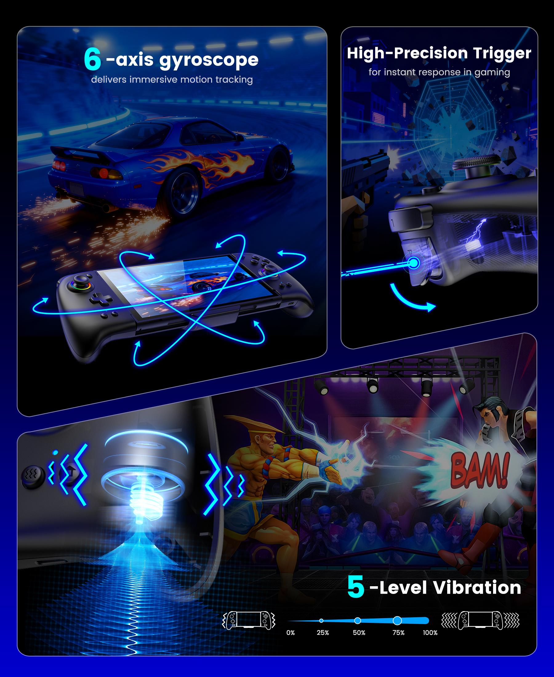 BEBONCOOL Switch 2 Controller, Switch 2 Accessories Wireless Pro Controller with No-drift Hall Effect Joystick, 4 RGB Mode, 10H+ Battery, Turbo&Macro, Full-Size Hand-Curve Design Comfort for Nintendo Switch 2 Games