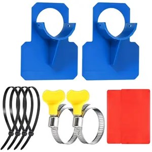 Swimming Pool Pipe Holder, 2pcs Pool Hose Support Bracket for Above Ground Pool, Preventing Pipes Sagging Accessory with Tape, Cable Ties, Pipe Clamp (Blue)