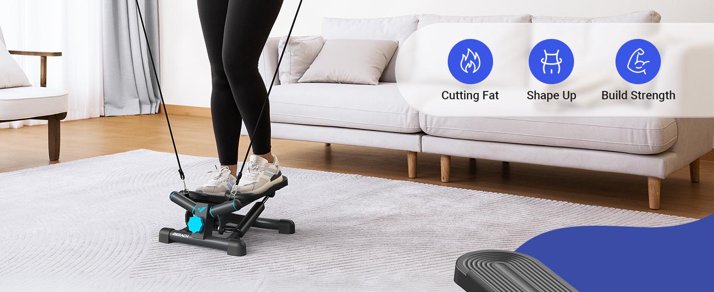 MERACH Steppers for Exercise, Stair Stepper with Resisitance Bands Mini Stepper with 330LBS Loading Capacity Fitness Equipment Home Gym TikTokShopBlackFriday