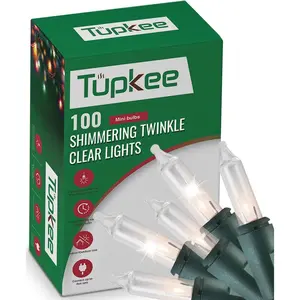 Christmas Twinkle Shimmering Lights - Indoor Outdoor – 12 of 100 lights twinkle- 20.5 Feet Light String, 100 Bulbs - Christmas Tree Holiday Decor