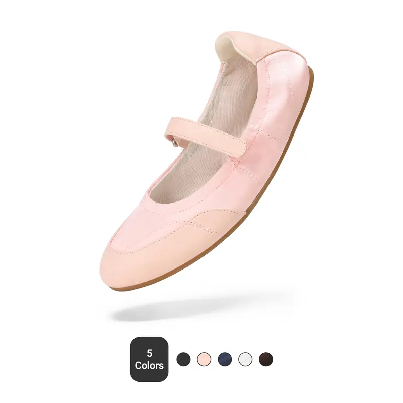 DREAM PAIRS Women's Mary Jane Ballerina Flats - Comfortable Round Toe Slip-on, Pillow-Soft Heel, Breathable Foldable Walking Shoes, Lightweight Casual Wear Shoes for Women, Long Walks