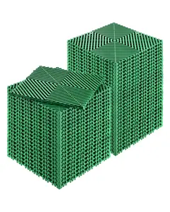 VEVOR Interlocking Drainage Mat,  , 50 Pcs Modular Interlocking Cushion, 12” x 12” Splicing Drainage Mats, Non-Slip Green PP Drainage Floor Tile and Shower Mat, for Garage, Garden, Kitchen & Outdoor