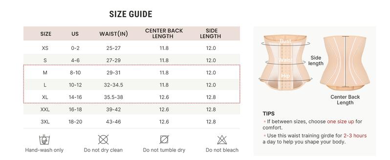 FeelinGirl Women's Tummy Control Waist Trainer Corset Reflective Comfortable Fabrics Adjustable Hooks Waist Cincher