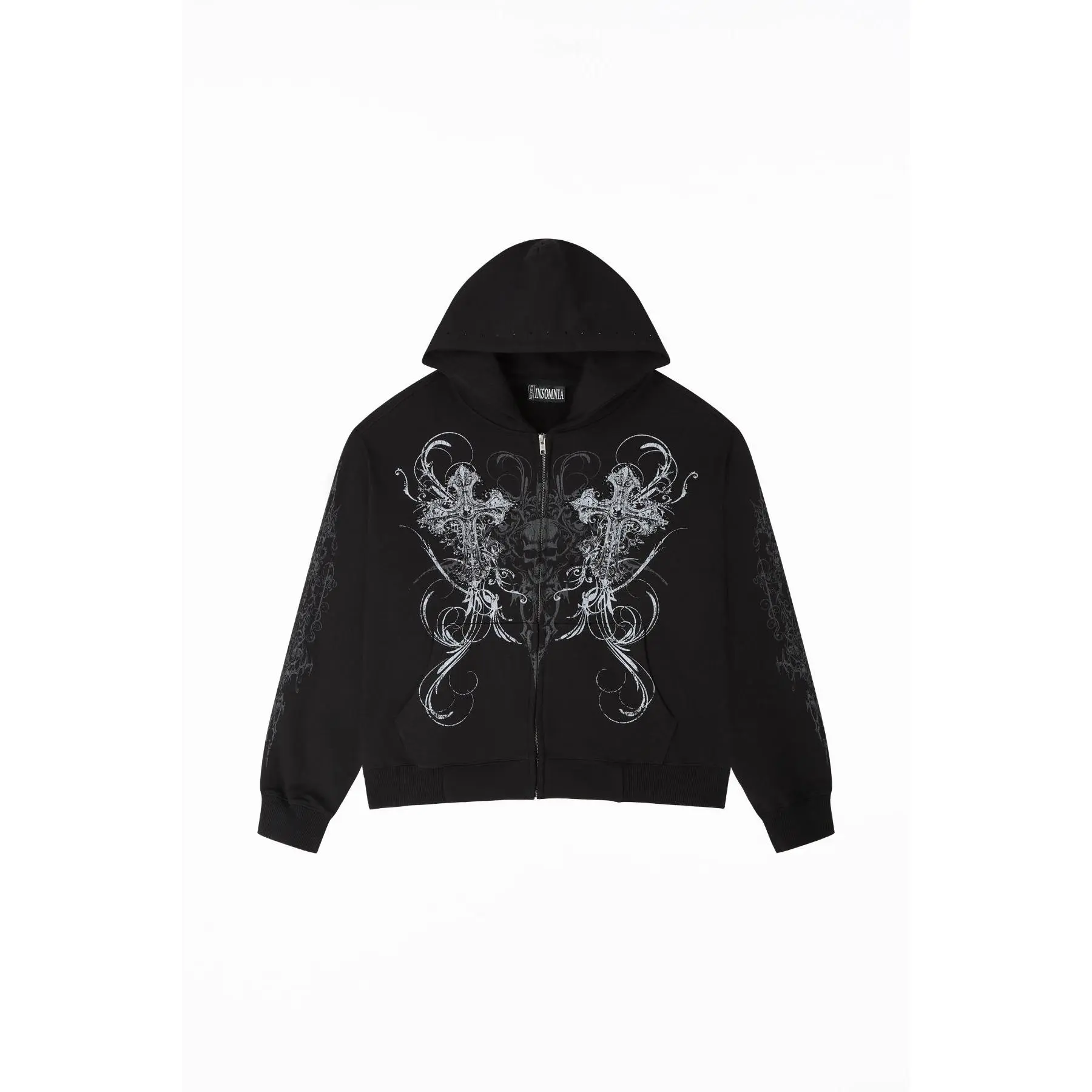 Double Cross Rhinestone Hoodie - TikTok Shop